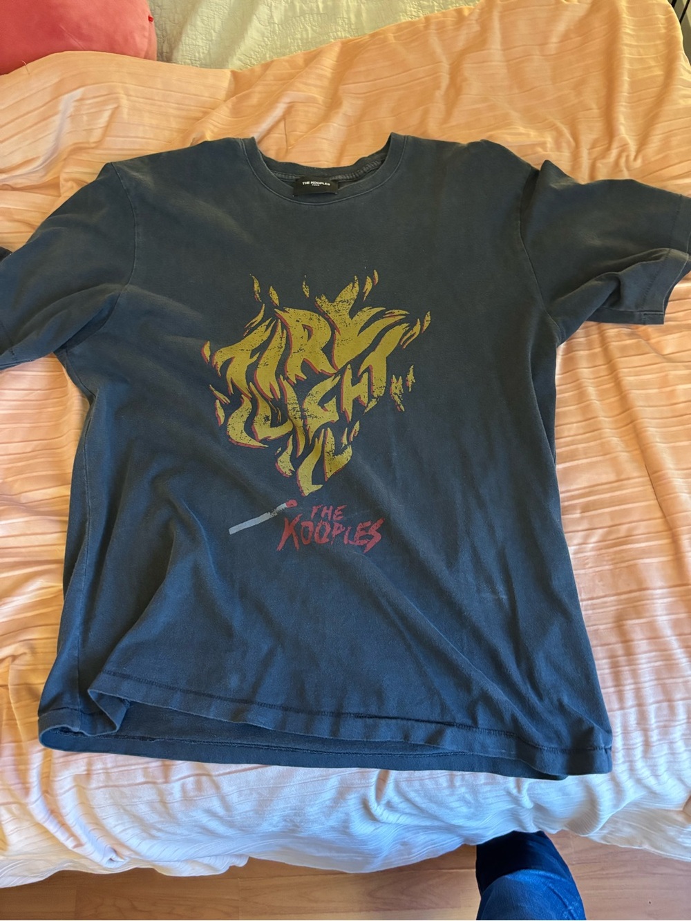 The Kooples Black Graphic Flame Logo T-Shirt